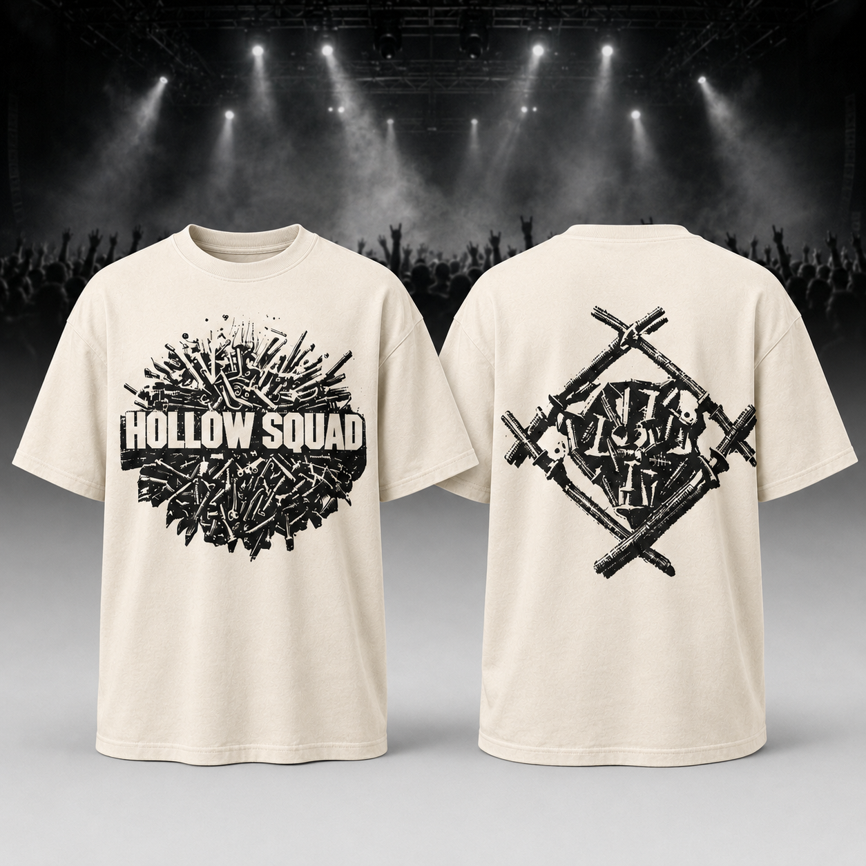 2026 Xavier Wulf Tour Hollowsquad Screw White T-shirt