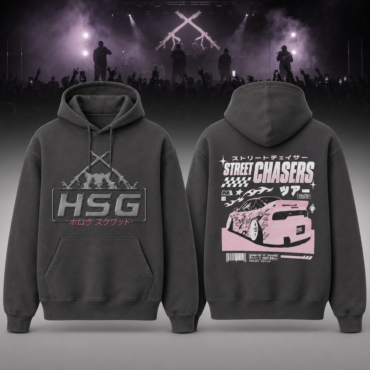 Pink Xavier Wulf HSG Street Chasers Tour 2026 Graphic Hoodie