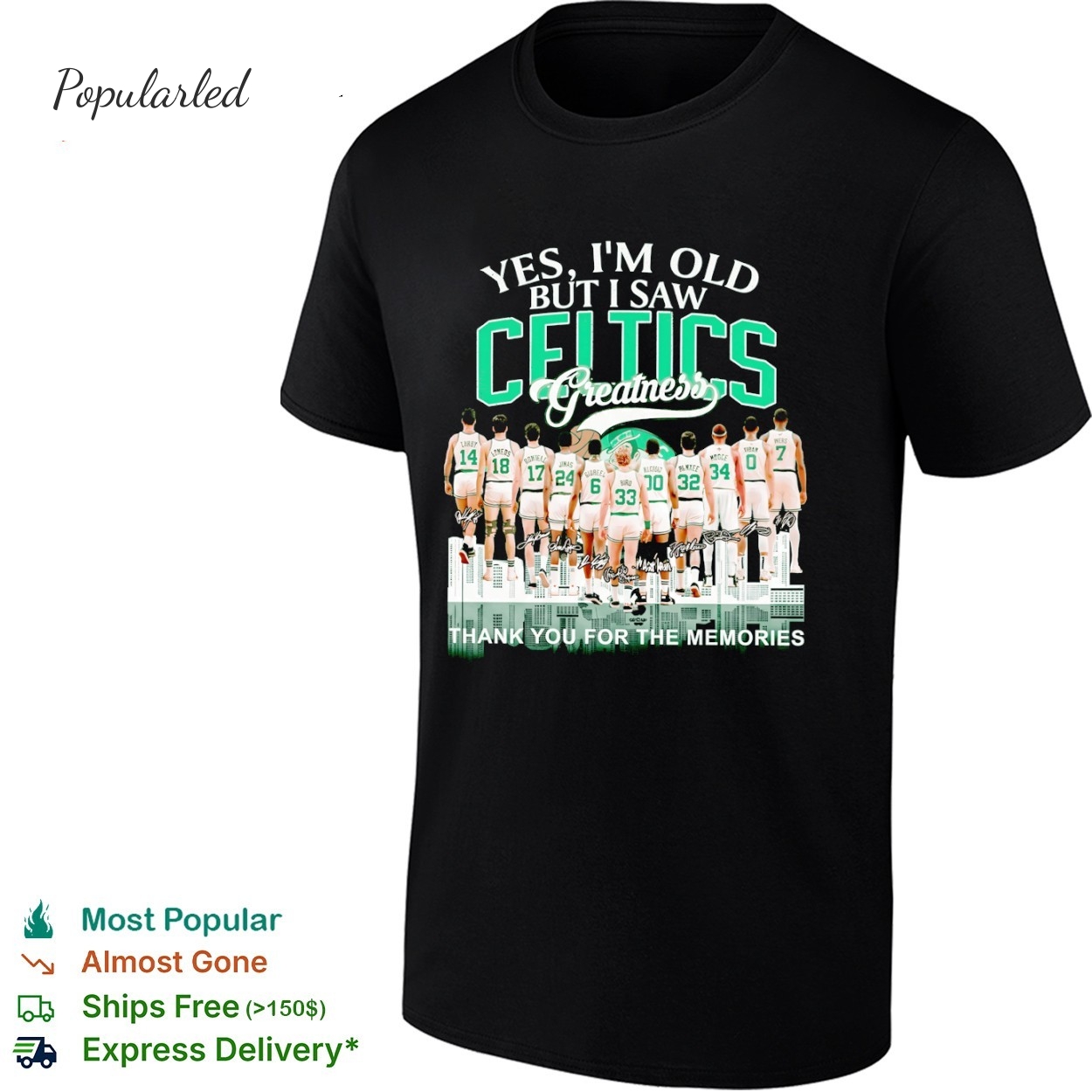 Yes Im old but I saw Boston Celtics team basketball greatness thank you for the memories shirt