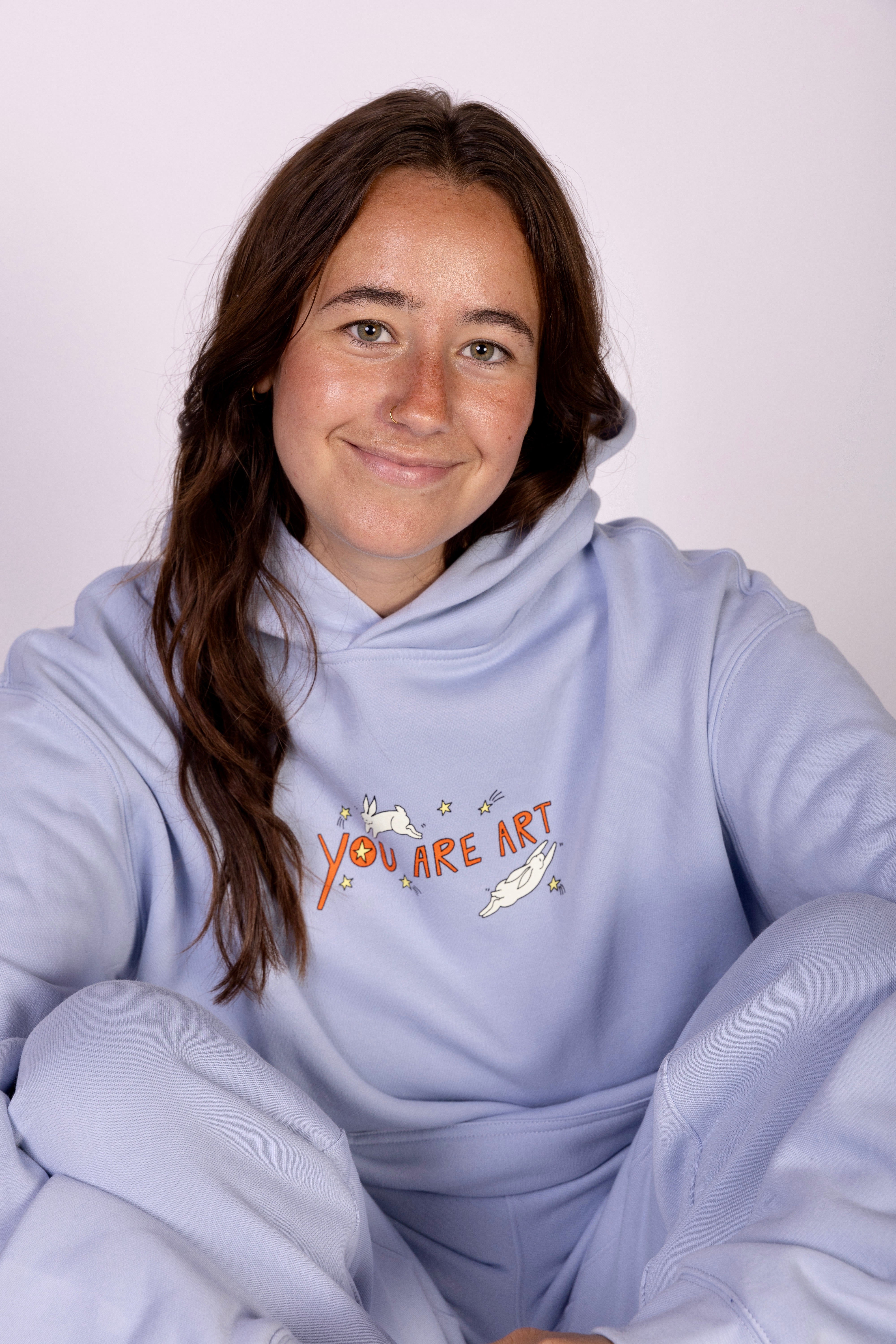 You Are Art Aesthetic Hoodie - Sky Blue Comfort Wear