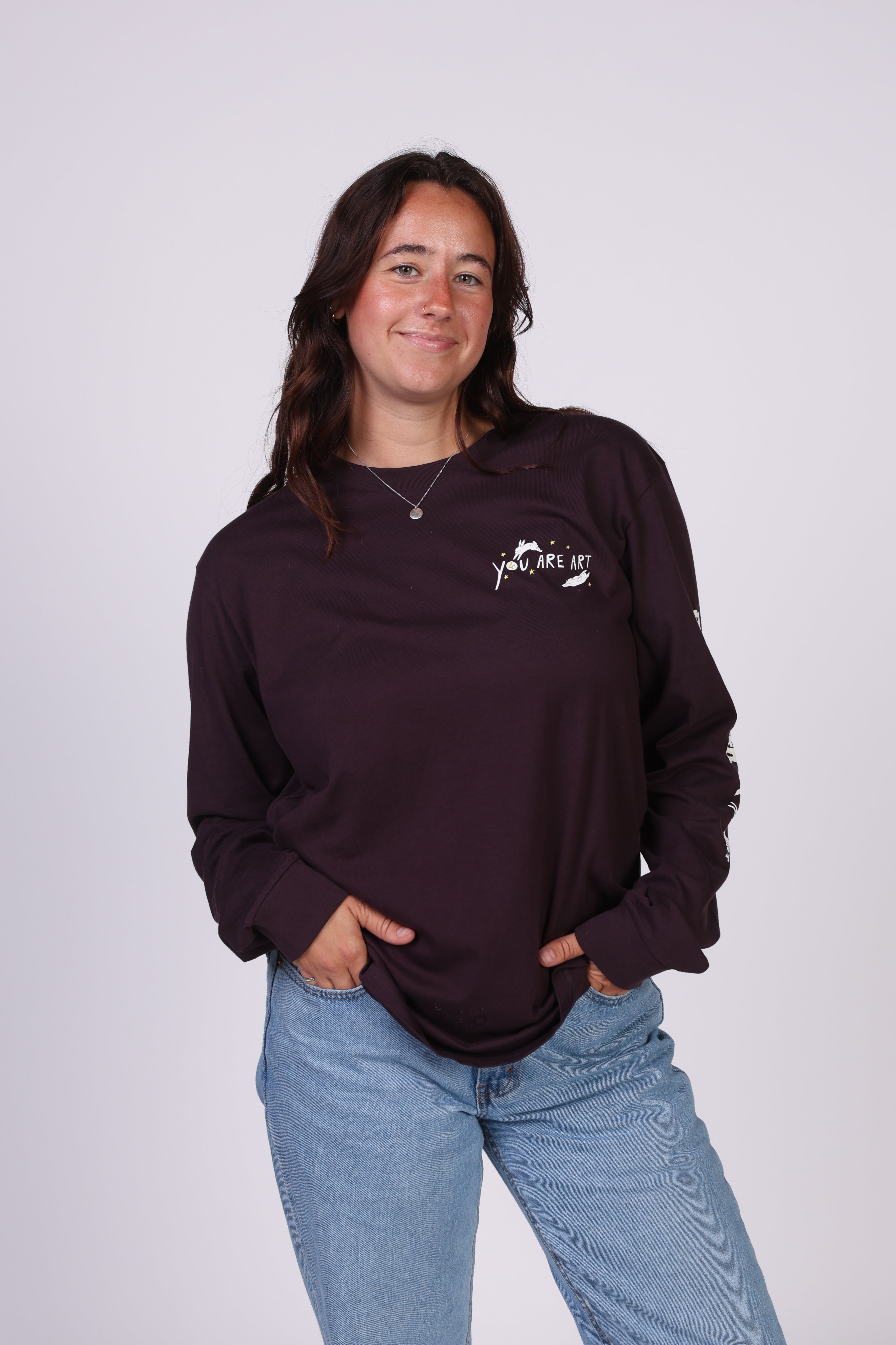 You Are Art Plum Purple Long Sleeve Tee - Aesthetic Apparel