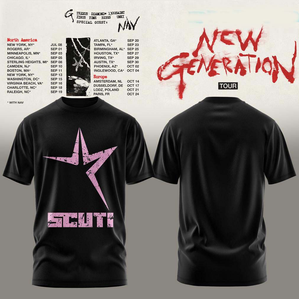 Young Thug New Generation World Tour 2026 Black Pink Scuti T Shirt - Best Gift for Fans