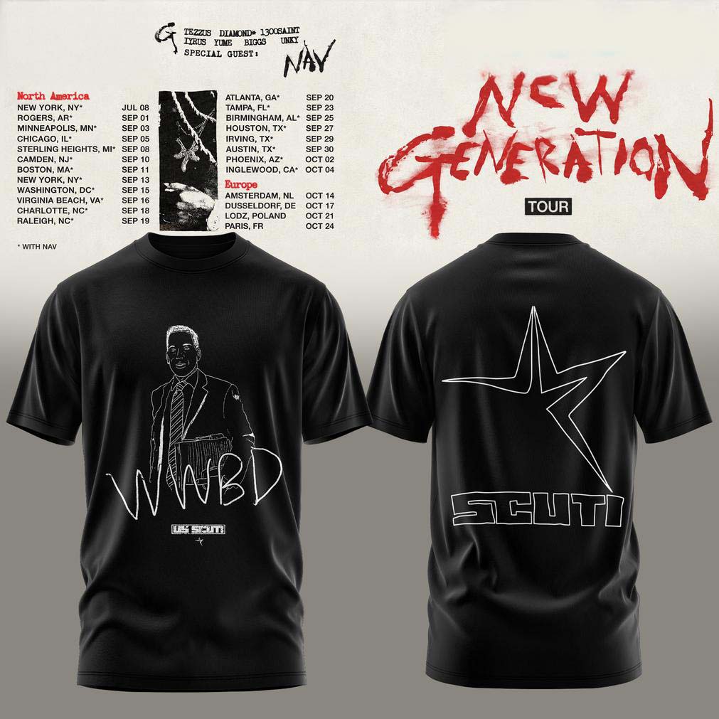 Young Thug New Generation World Tour 2026 Black Scuti Graphic Tee - Best Gift for Fans
