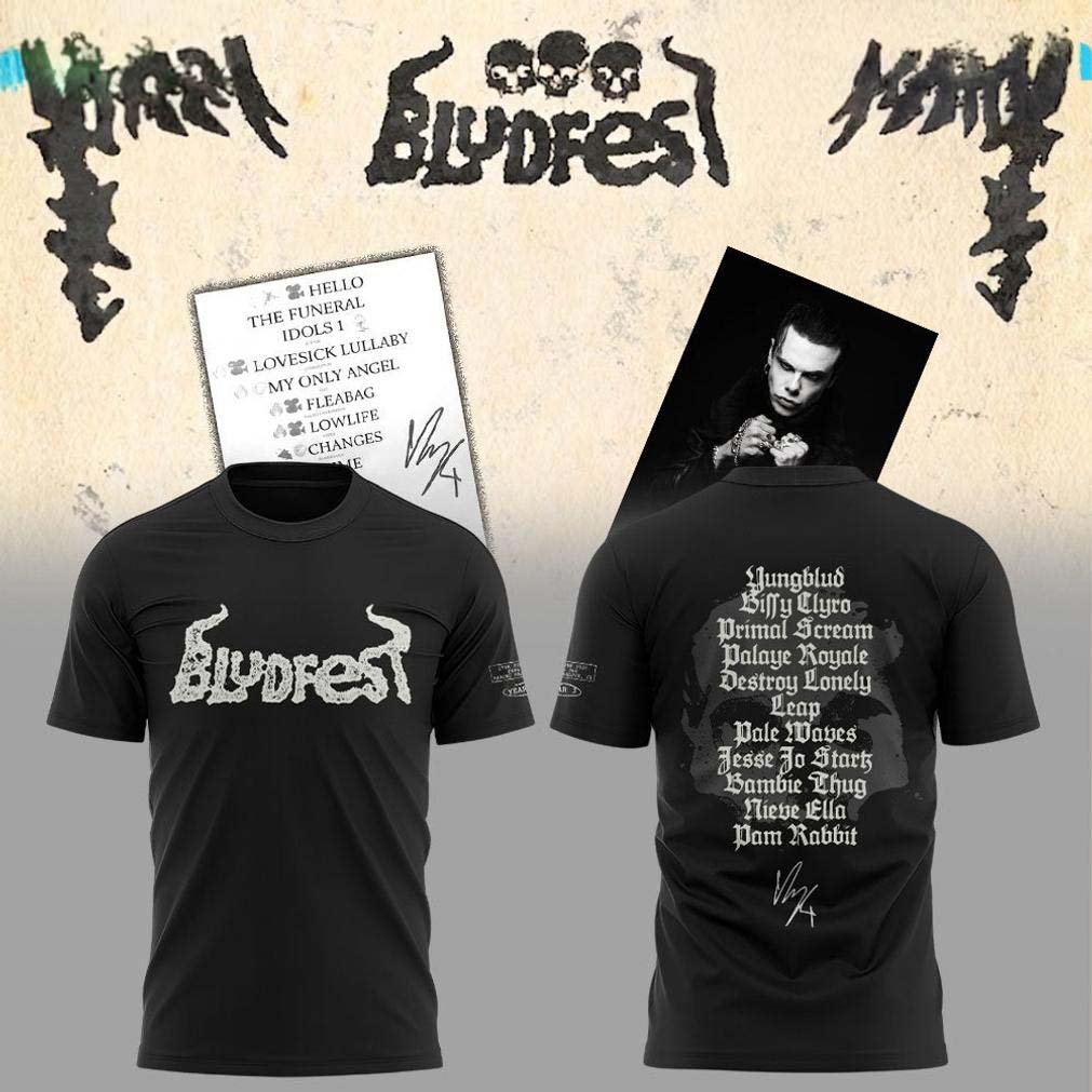 Yungblud Idols The World Tour 2026 Black Graphic T-Shirt - Best Gift for Fans