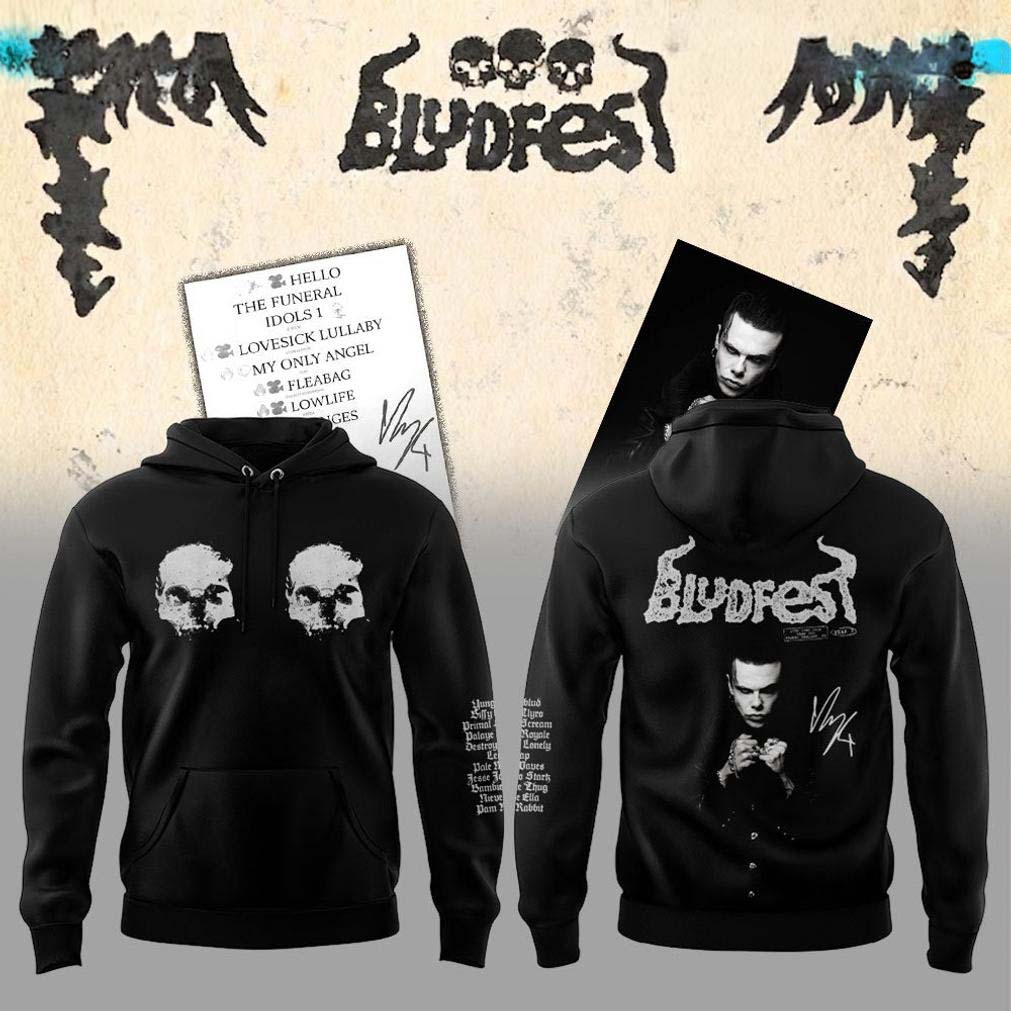 Yungblud Army x Idols The World Tour Skull Graphic Hoodie - Best Gift for Fans