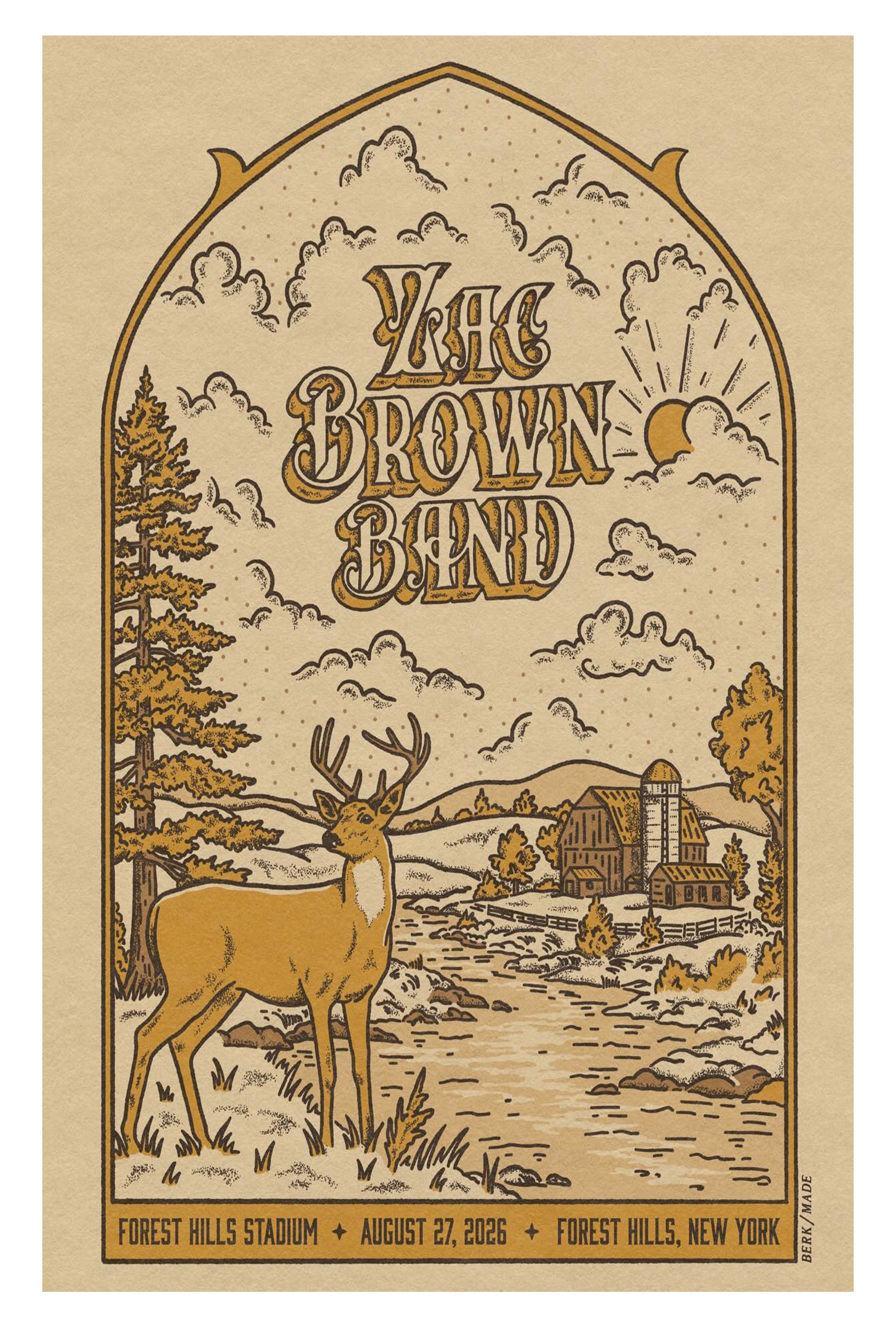 Zac Brown Band August 27 2026 Forest Hills Stadium Forest Hills NY Poster