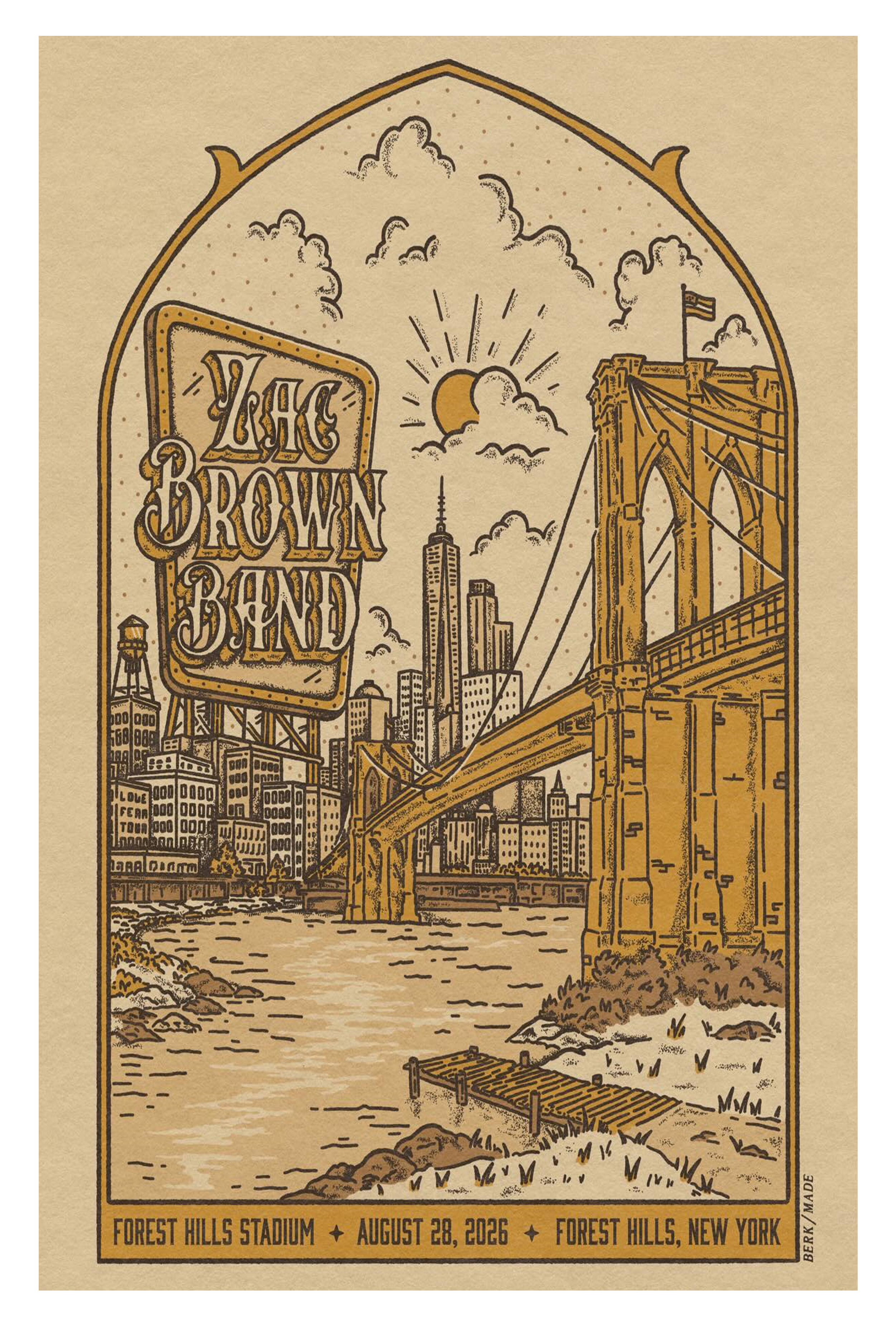Zac Brown Band August 28 2026 Forest Hills Stadium Forest Hills NY Poster