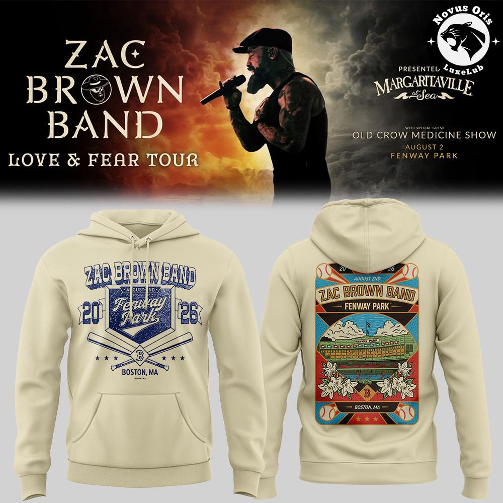 Zac Brown Band Love and Fear Tour 2026 in Fenway Park Hoodie 1 - Unicasport Zac Brown Band Love and Fear Tour 2026 in Fenway Park Hoodie