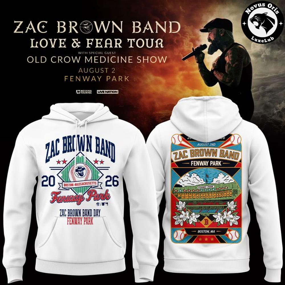 Zac Brown Band x Boston Red Sox Love and Fear Tour 2026 Hoodie 1 - Unicasport Zac Brown Band x Boston Red Sox Love and Fear Tour 2026 Hoodie