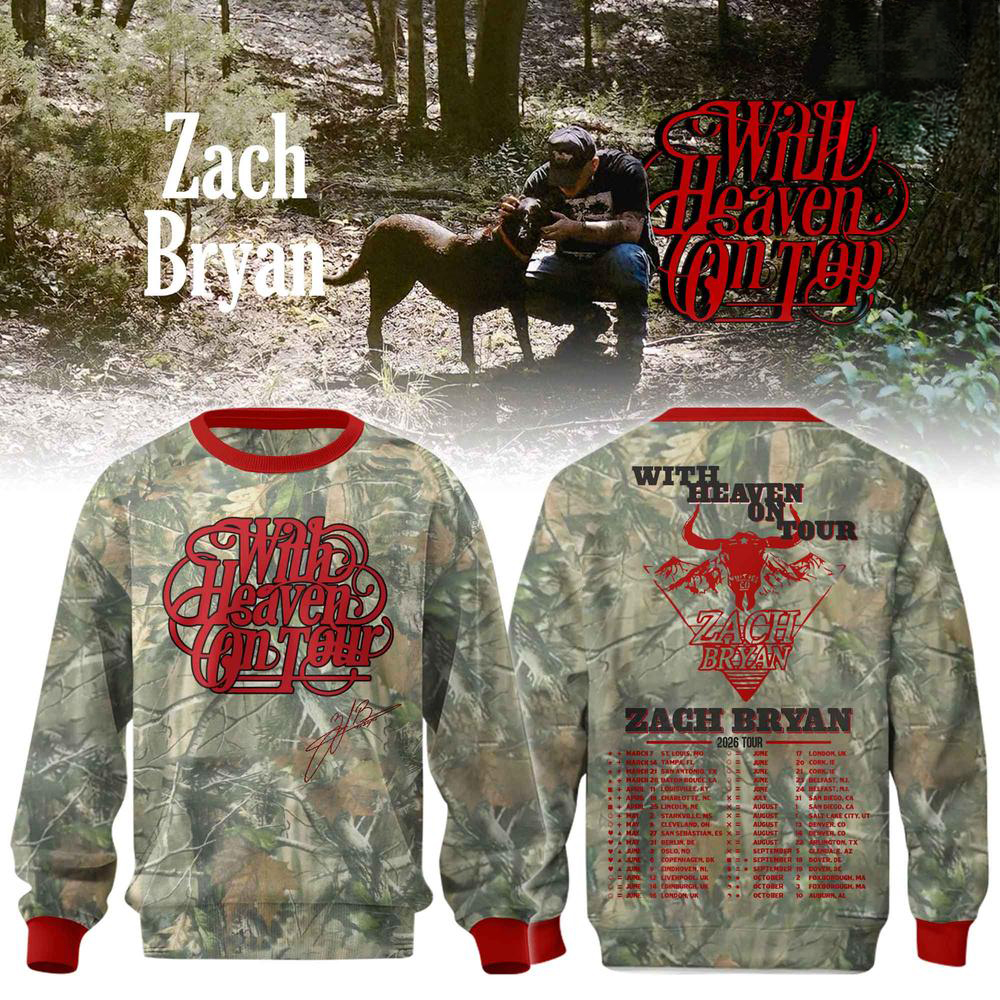 Zach Bryan Gray With Heaven On Tour Country Sweatshirt