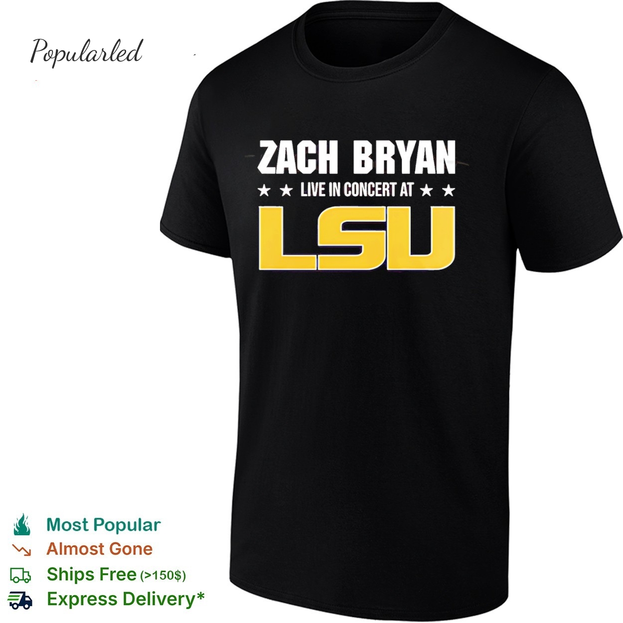 Zach Bryan live in concert at LSU Tigers shirt