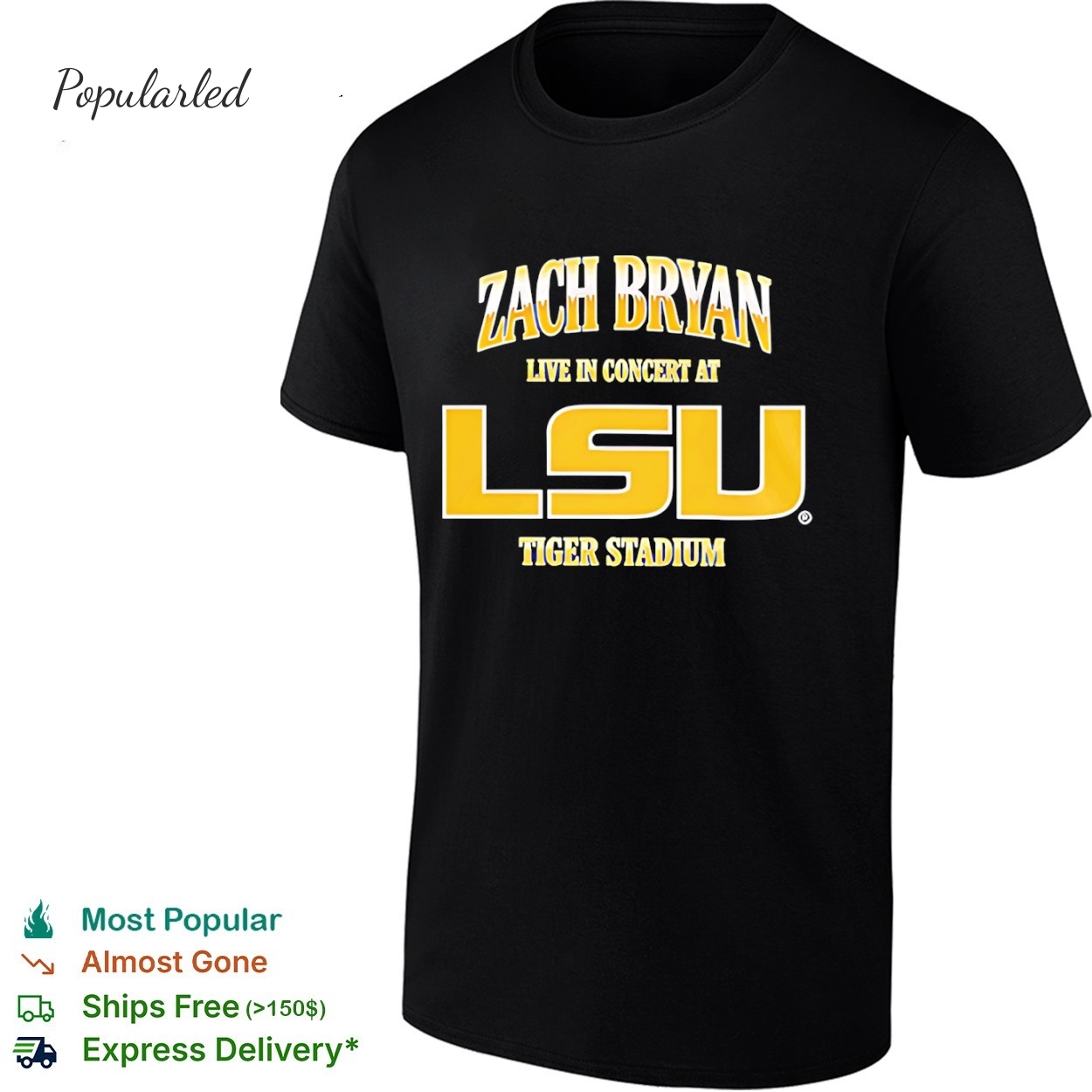 Zach Bryan live in concert at LSU Tigers stadium shirt