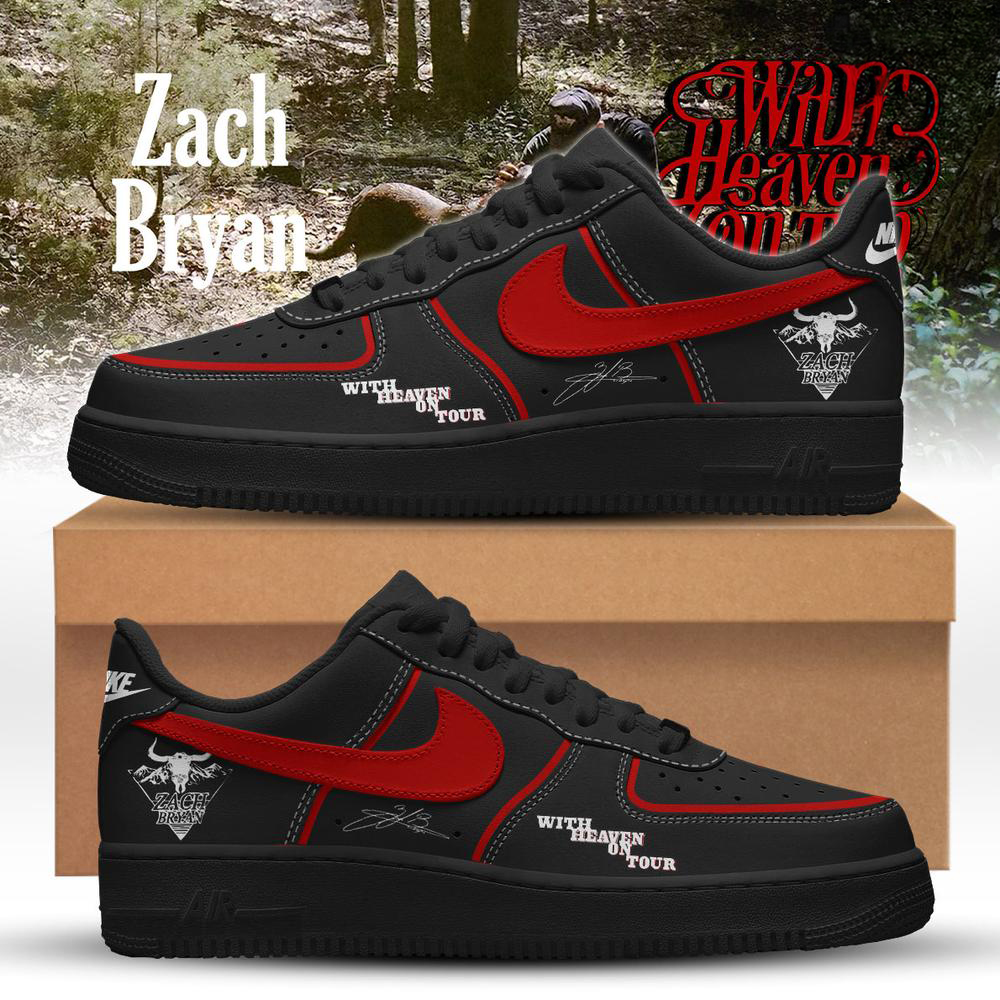 Zach Bryan With Heaven On Tour Black and Red Sneakers