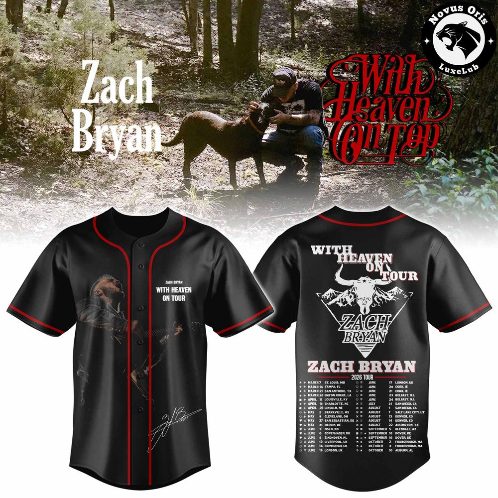 Zach Bryan With Heaven On Tour 2026 Baseball Jersey 1 - Unicasport Zach Bryan With Heaven On Tour 2026 Baseball Jersey
