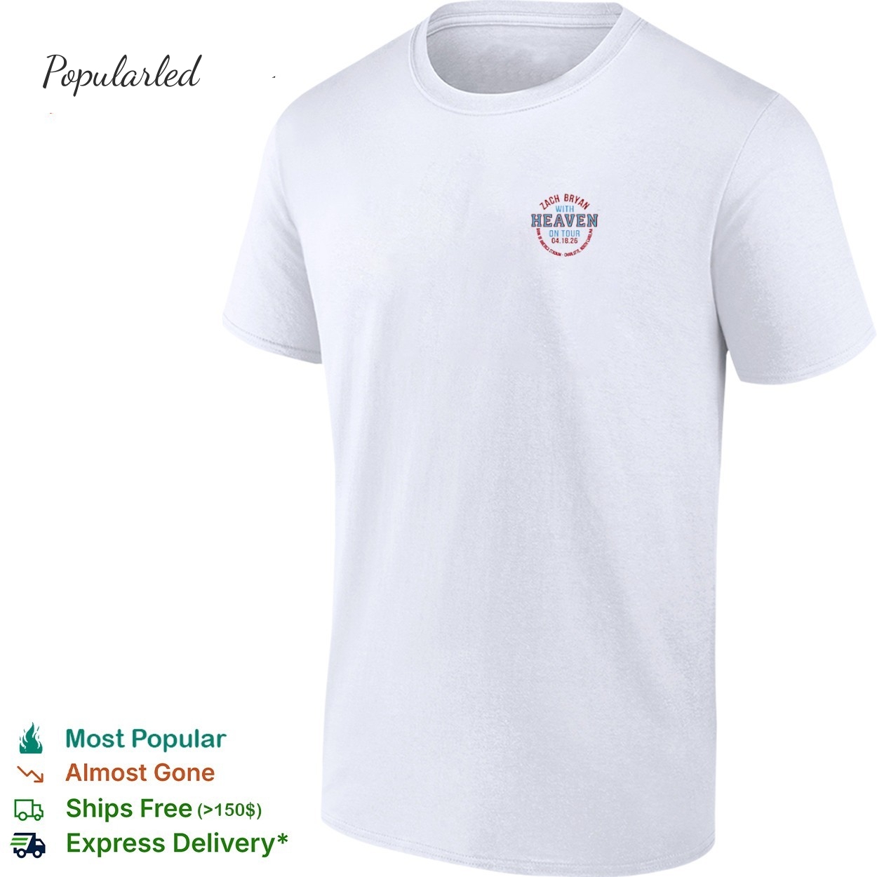 Zach Bryan With Heaven On Tour 2026 logo shirt