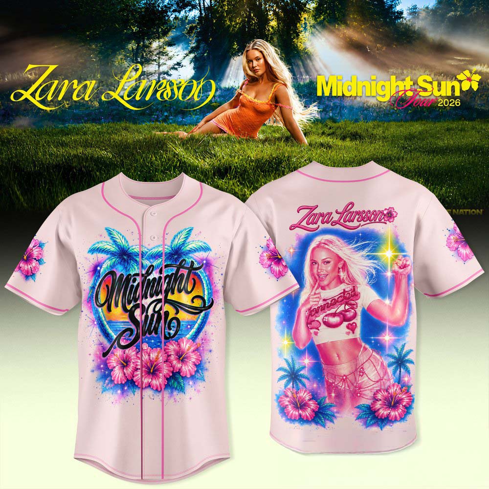 Zara Larsson Midnight Sun AUS NZ Tour 2026 Exclusive Baseball Jersey 1 - Unicasport Zara Larsson Midnight Sun AUS NZ Tour 2026 Exclusive Baseball Jersey