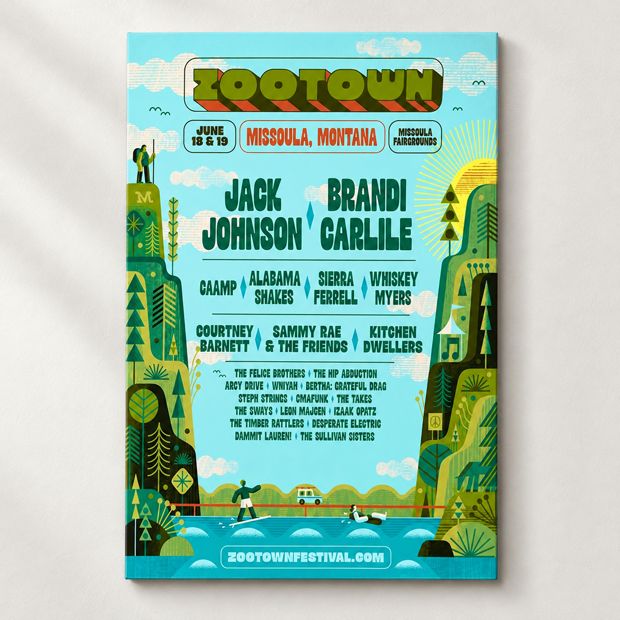 Zootown Festival 2027 At Missoula Fairgrounds In Missoula Montana On June 18 19 2026 Line Up Home Decor Poster Canvas