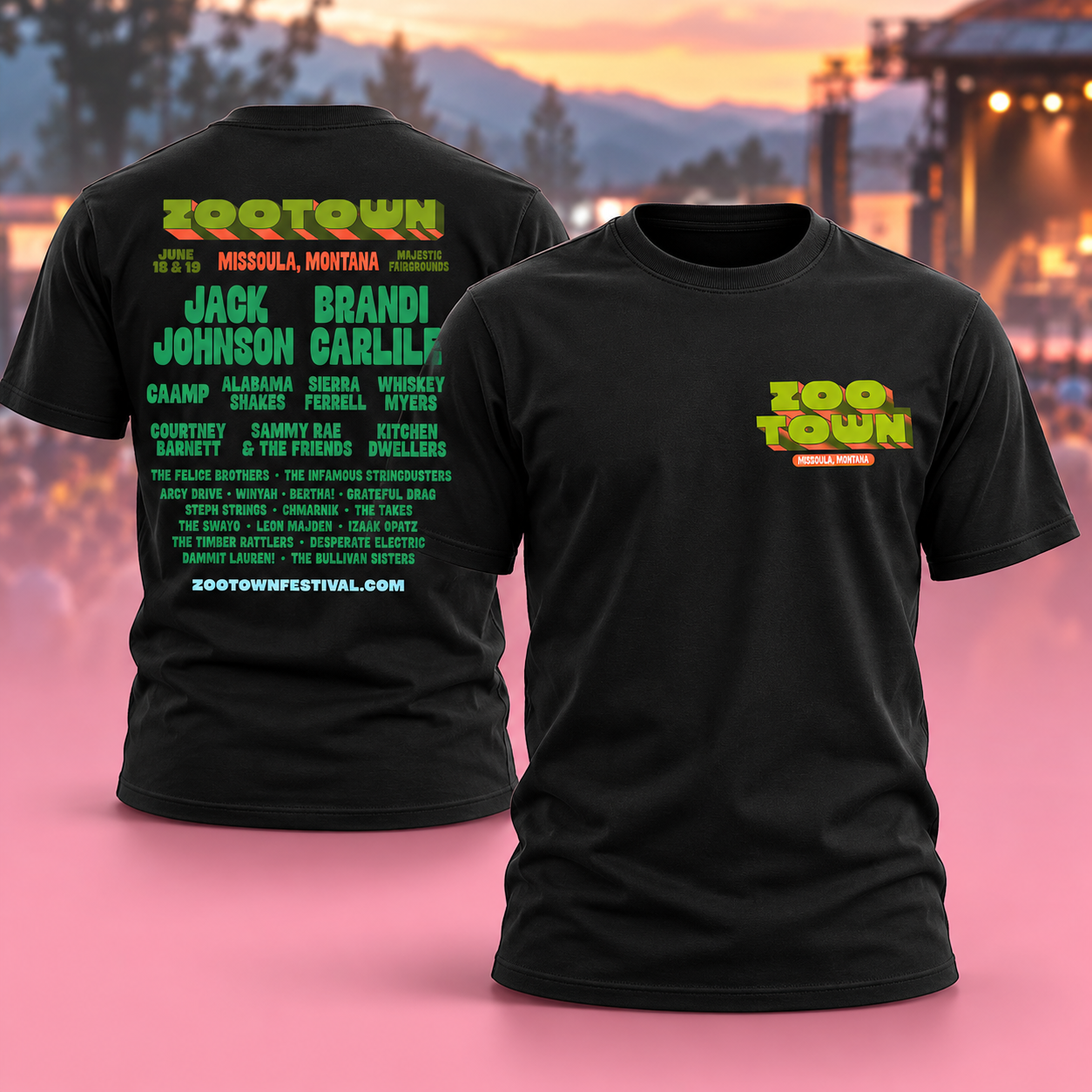 Zootown Festival 2027 At Missoula Fairgrounds In Missoula Montana On June 18 19 2027 Line Up Two Sided Unisex TShirt